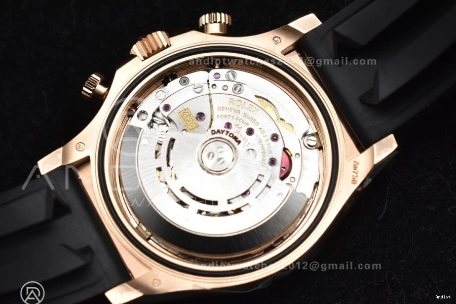 Best Daytona SH4130 116518 Oysterflex Strap RG 1:1 APSF Dial Rubber on Black Edition 0404